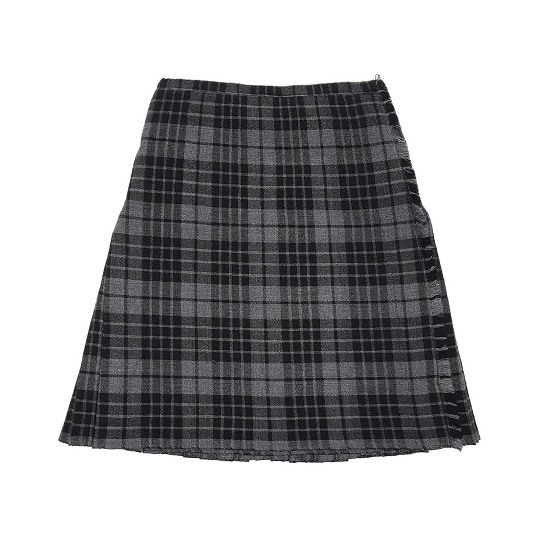 house-of-scotland-acrylic-wool-ladies-billie-kilt-grey-watch-tartan-plain-front
