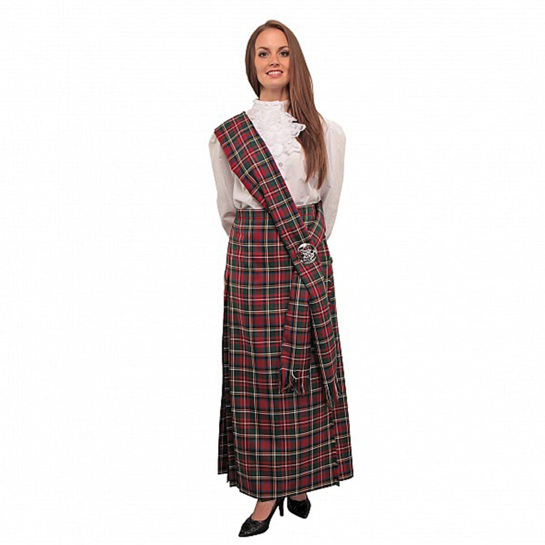 house-of-scotland-acrylic-wool-ladies-tartan-hostess-kilt-with-Sash