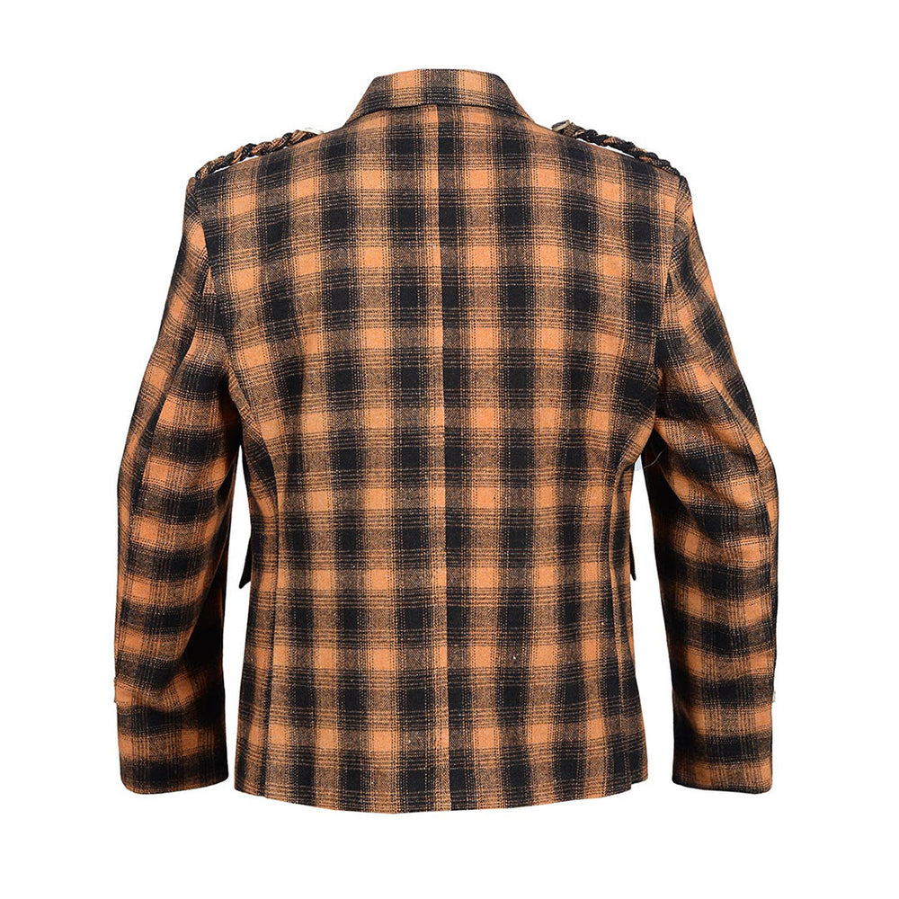 Black Orange Tweed Argyll Jacket And Vest
