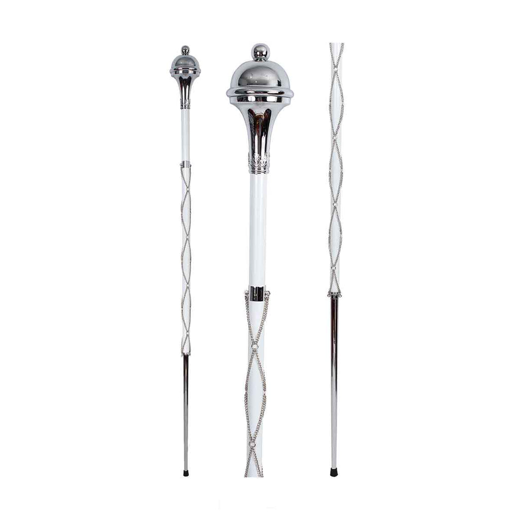 Drum Major Mace or Stave Chrome Plain Head Ball Top