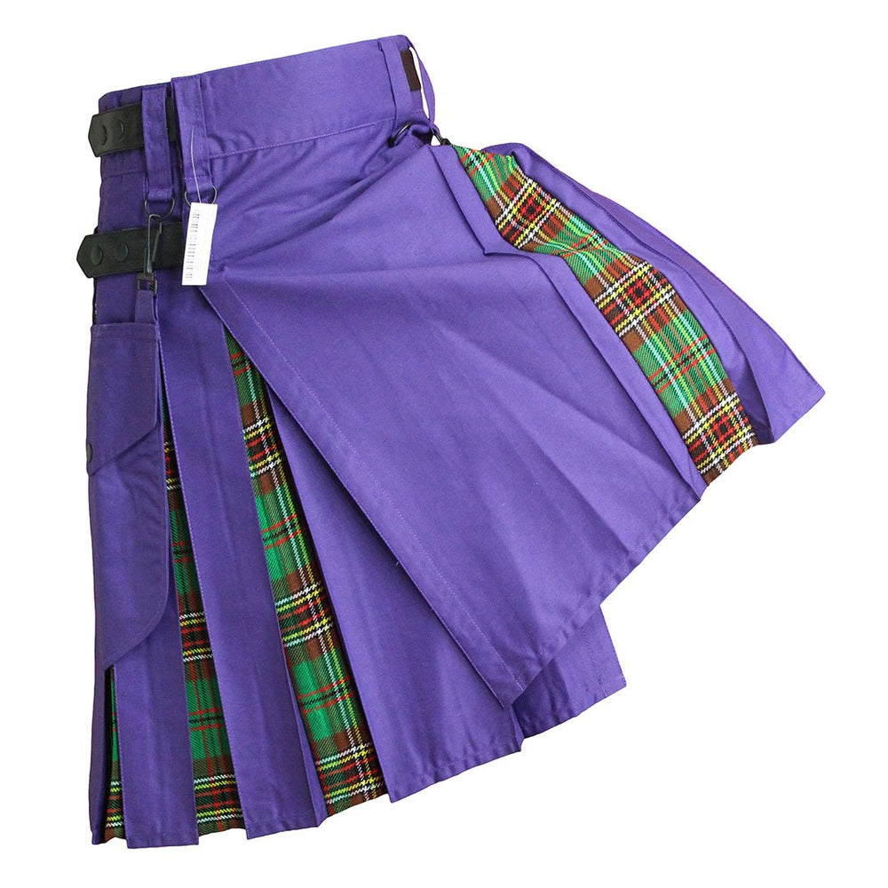     house-of-scotland-heavy-cotton-hybrid-kilt-Purple-color-with-tara-murphy-tartan