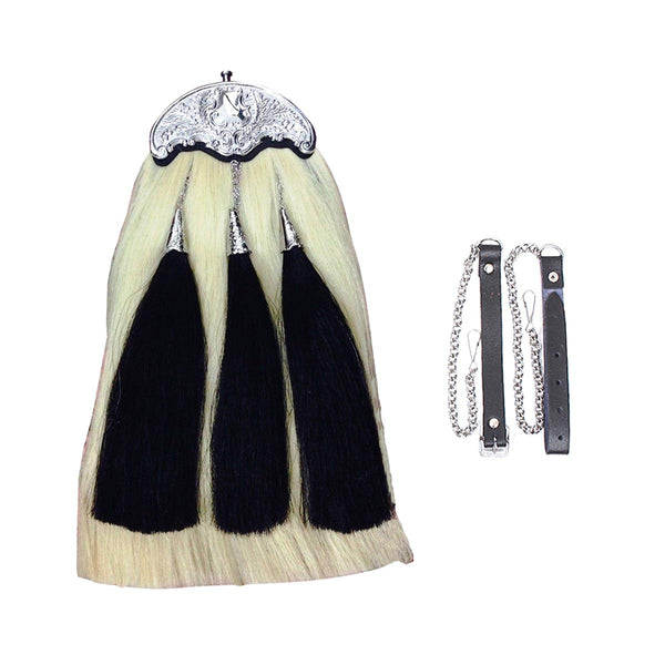 house-of-scotland-original-horse-hair-sporran-white-color-body-with-3-black-tassels-embossed-cantel