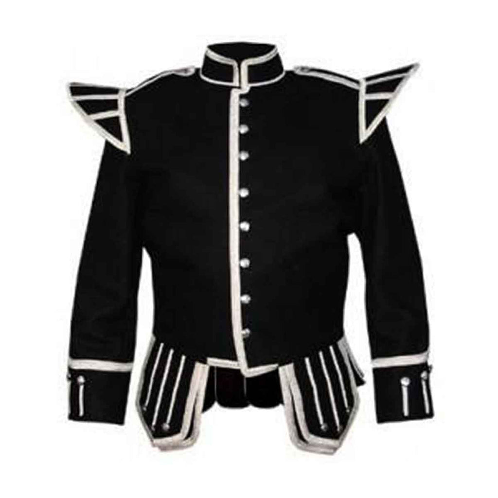 Black Doublet Fancy With Silver Braid And White Piping main image 1