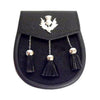 Semi Dress Buffalo Skin Sporran Thistle Badge 3 Tassels With Chain Belt