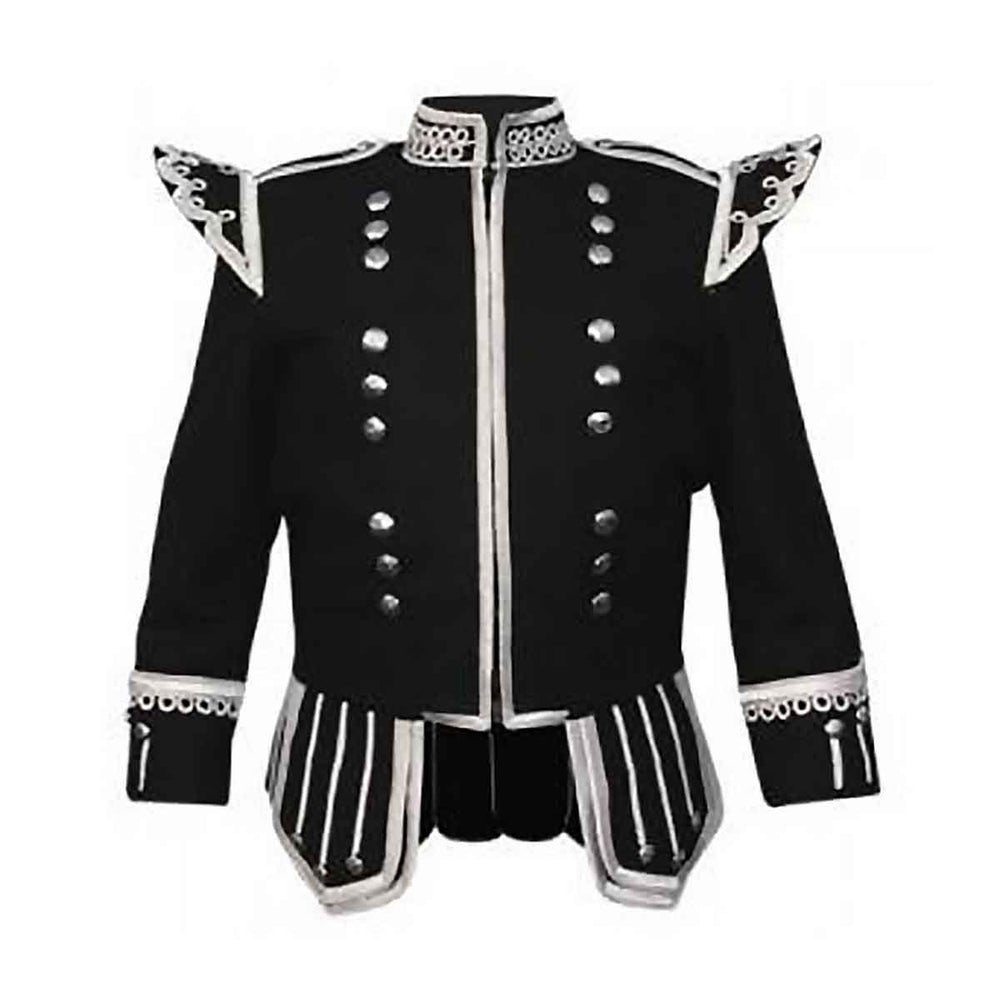 Black Doublet Barathea Feel Fancy With Silver Braid And White Piping