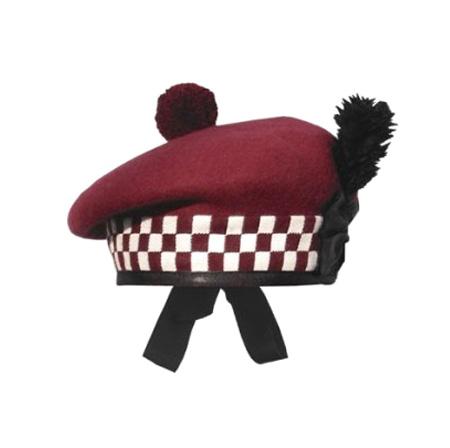 1211-Balmoral Caps Maroon White/Maroon Dicing- - House Of Scotland