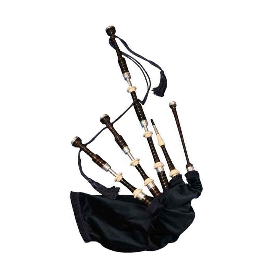 African Blackwood Highland Bagpipe Plain Ferrules Plastic Mounts - House Of Scotland