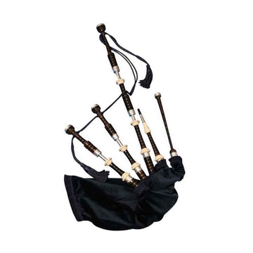 African Blackwood Highland Bagpipe Plain Ferrules Plastic Mounts - House Of Scotland