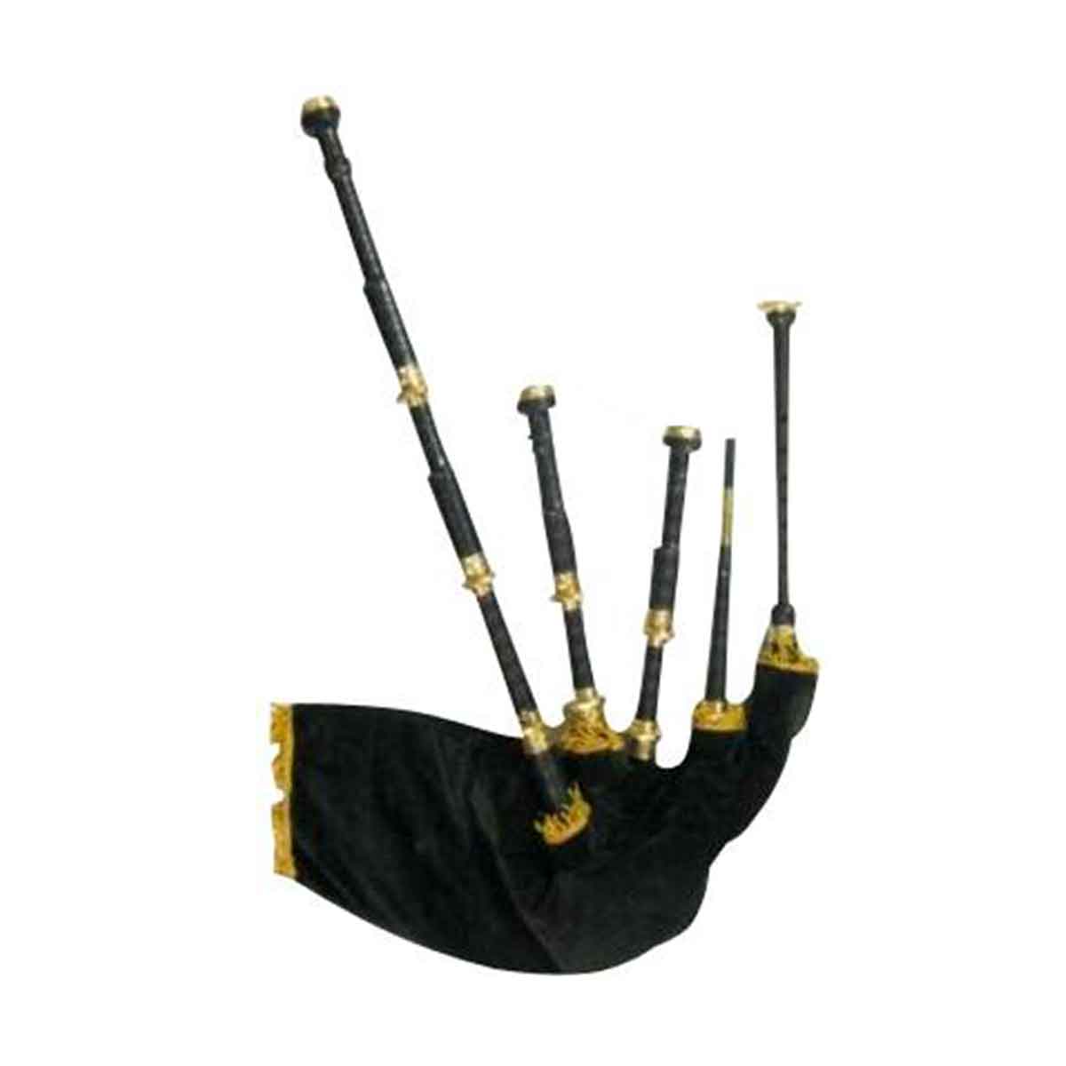 African Blackwood Great Highland Bagpipe Fully Gold Plated Thistle Engraved Fittings - House Of Scotland