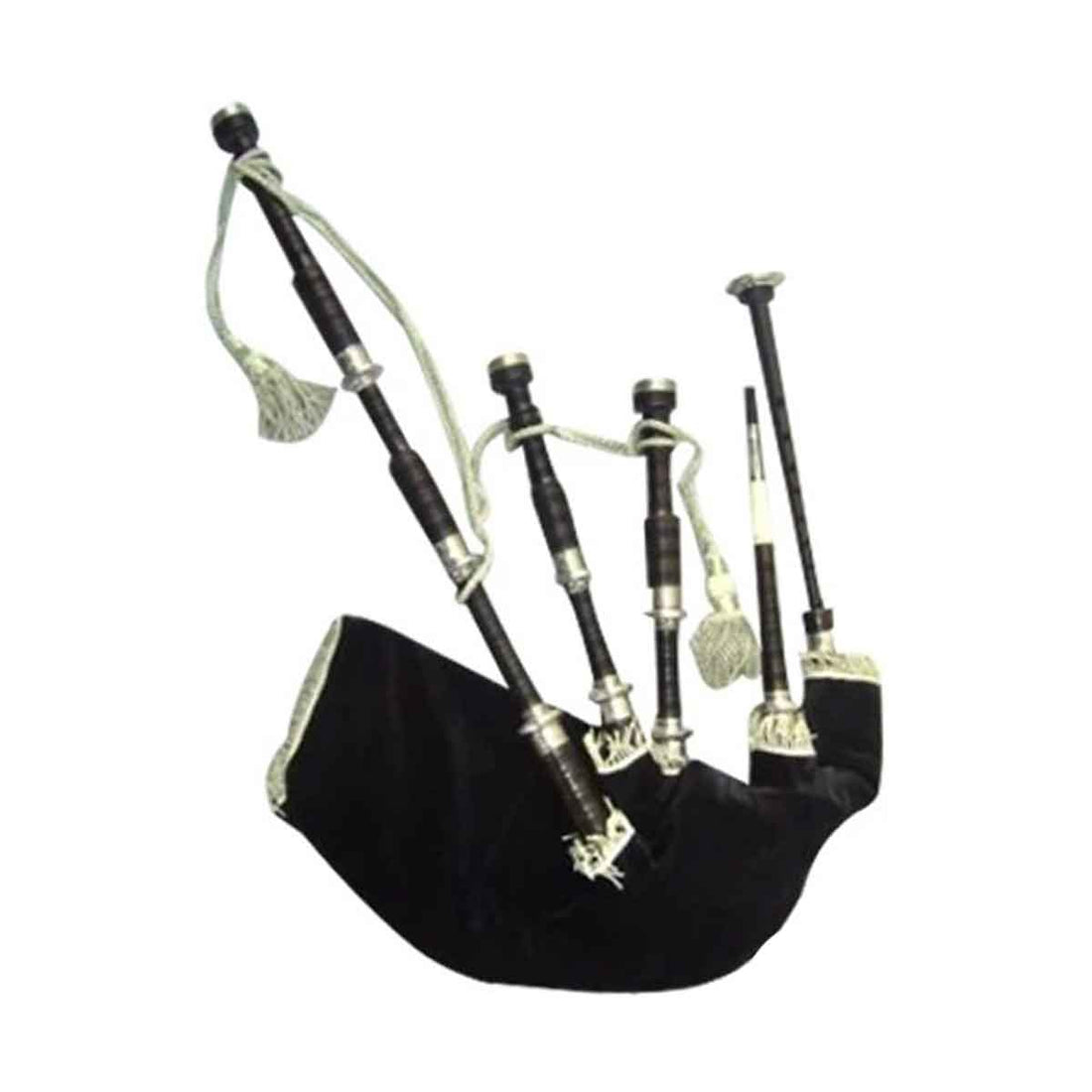 African Blackwood Highland Bagpipe Hand Engraved Thistle Chrome Fittings - House Of Scotland