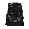 Black Deluxe Utility Kilt Heavy Cotton With Chain