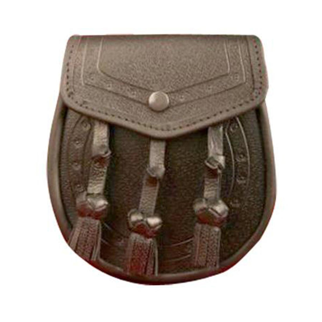 house-of-scotland-black-or-brown-grained-leather-sporran-plain-lining-with-3-tassels-and-chain-belt