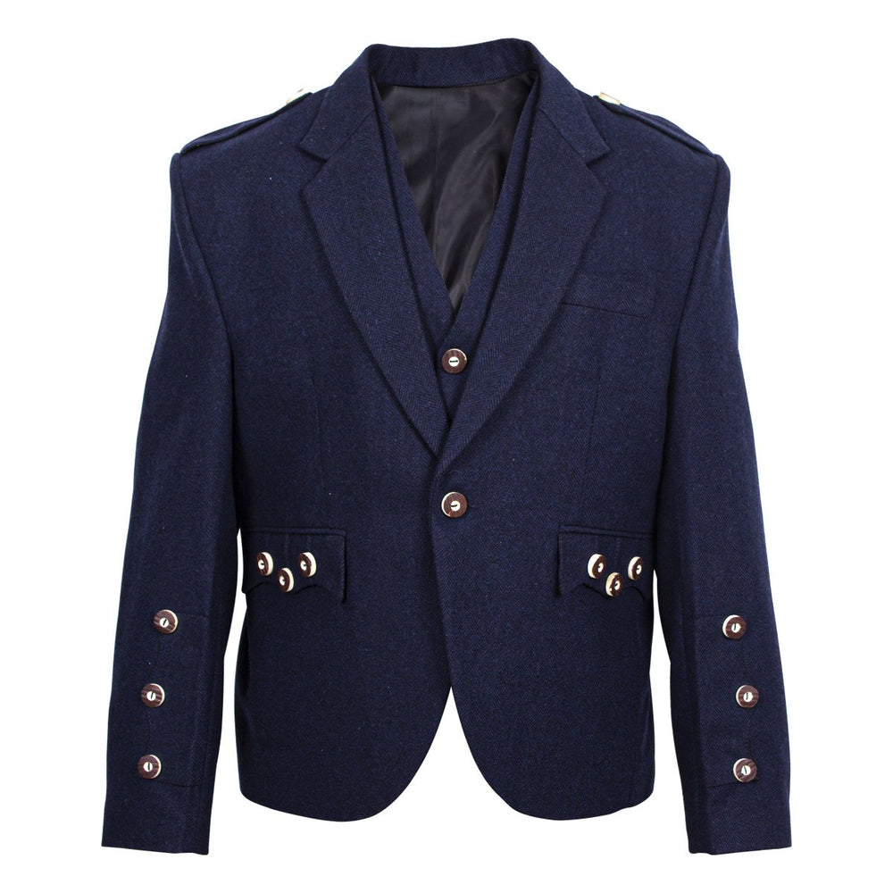 Blue Tweed Argyll Jacket And Vest