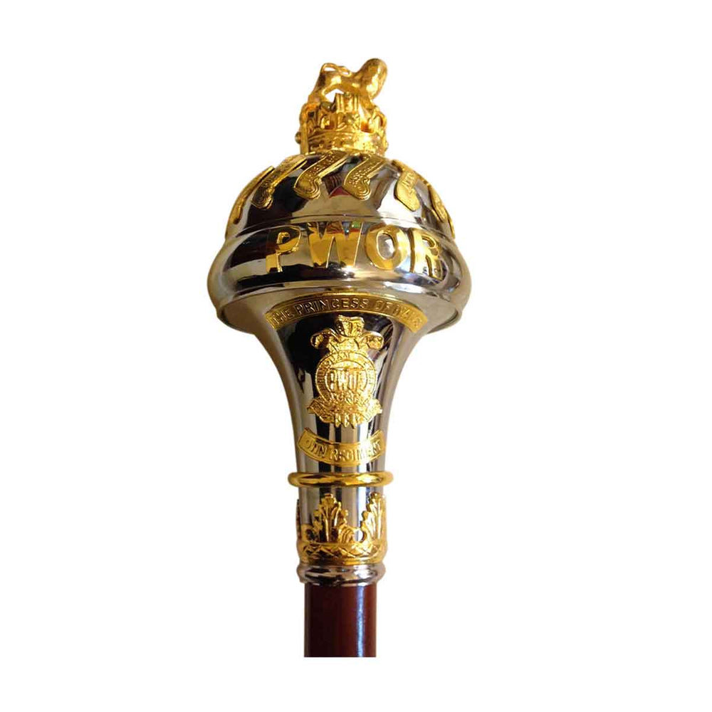 Custom Made Drum Major Ceremonial Mace or Stave With Battle Honors
