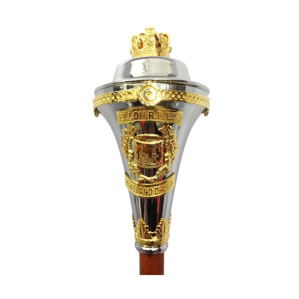 Custom Made Drum Major Mace or Stave With Scrolls And Crown Top - House Of Scotland