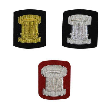 Drummer Badge Gold or Silver Bullion Hand Embroidered - House Of Scotland