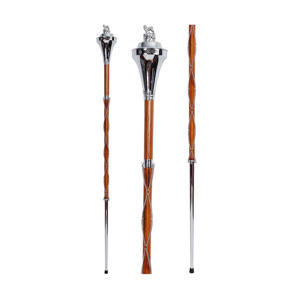 Drum Major Mace or Stave Chrome Flat Head Lion And Crown Top - House Of Scotland