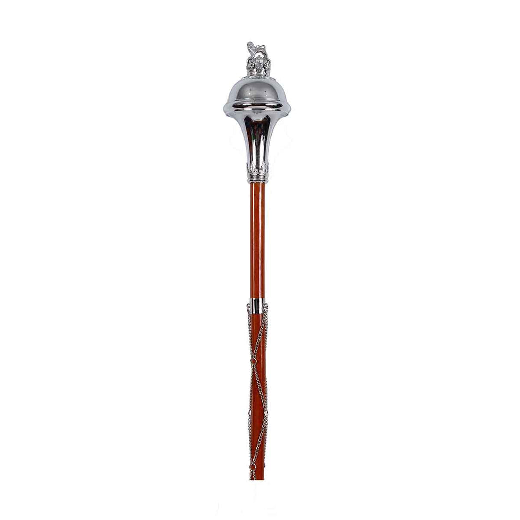 Drum Major Mace or Stave Plain Chrome Ball Head Lion And Crown main image 1