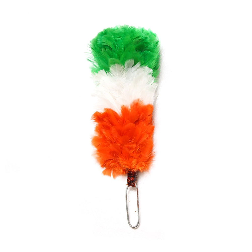 Feather Hackle Parrot Green White Orange 4 Inches