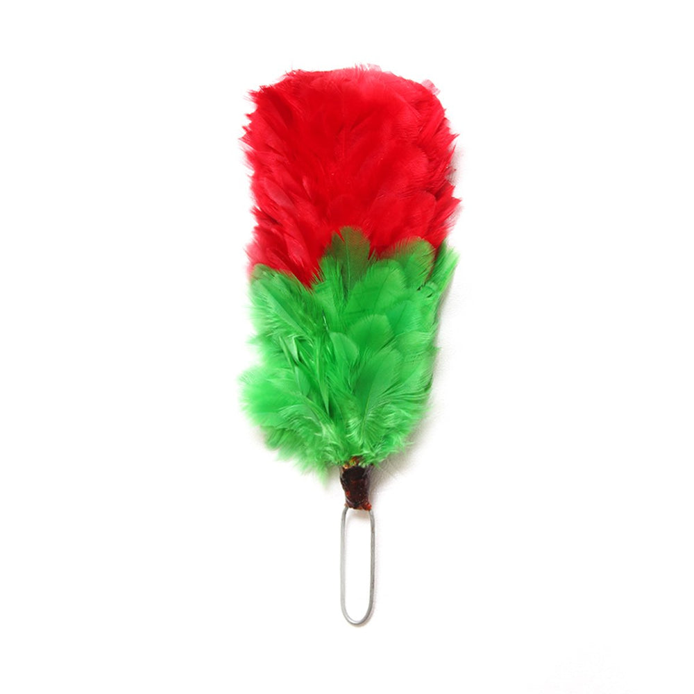 Feather Hackle Red Green 4 Inches
