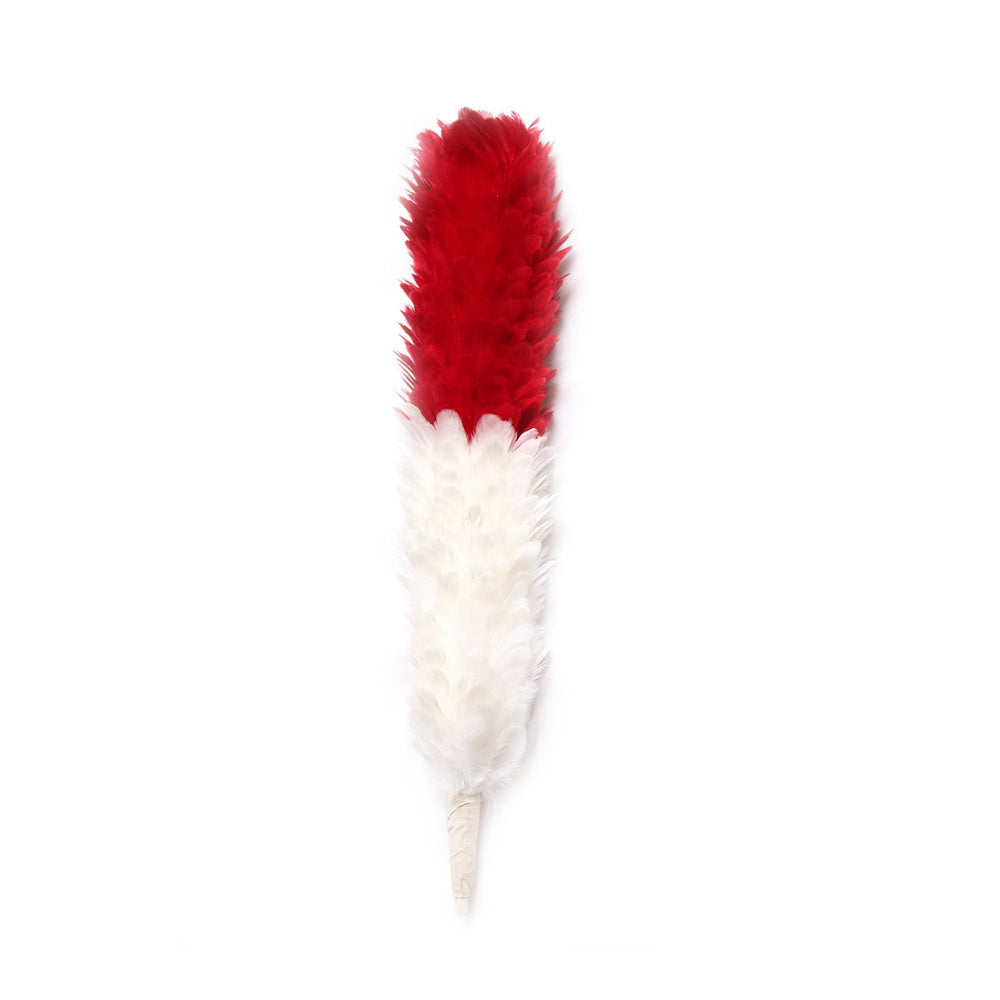 Feather Bonnet Hackle Red White 12 Inches