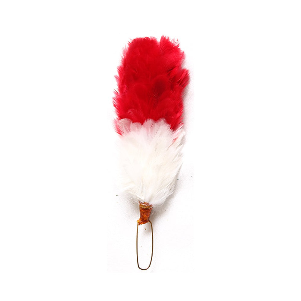 Feather Hackle Red White 4 Inches