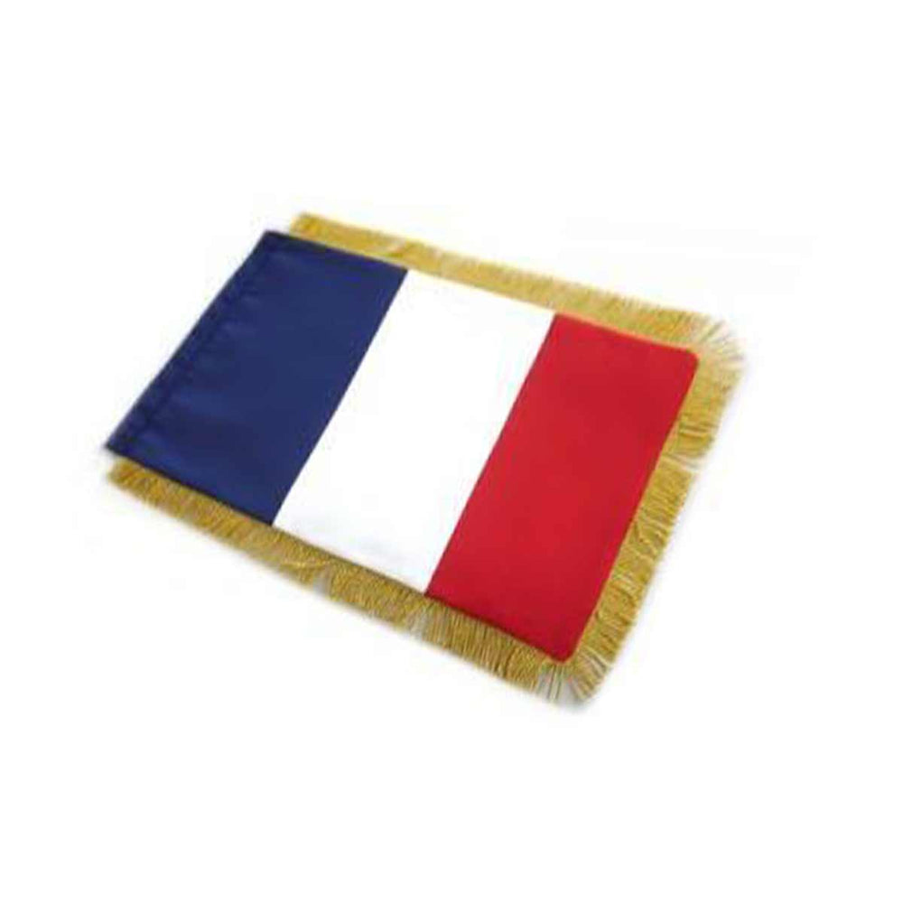 France Table Size Double Sided Hand Embroidered Flag