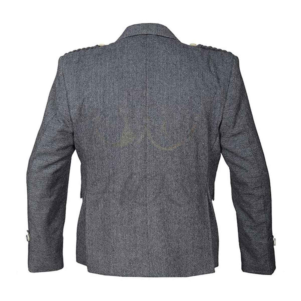 Grey Tweed Argyll Jacket And Vest Pure Wool - House Of Scotland