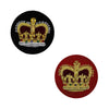 Queen Crown Badge Silver or Gold Bullion Hand Embroidered
