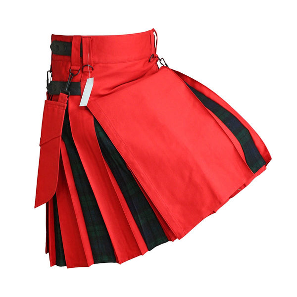 house-of-scotland-heavy-cotton-hybrid-kilt-red-color-with-black-watch-tartan
