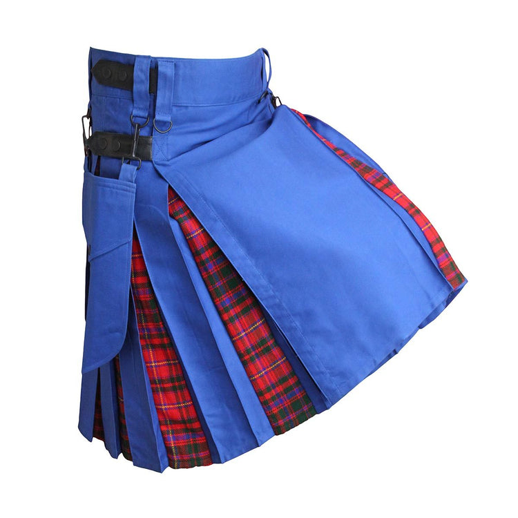 Heavy Cotton Hybrid Kilt Red Color With Tartan