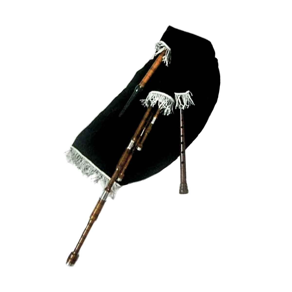 Rosewood Lowland Border Pipes Natural Finish Without Bellows Set - House Of Scotland