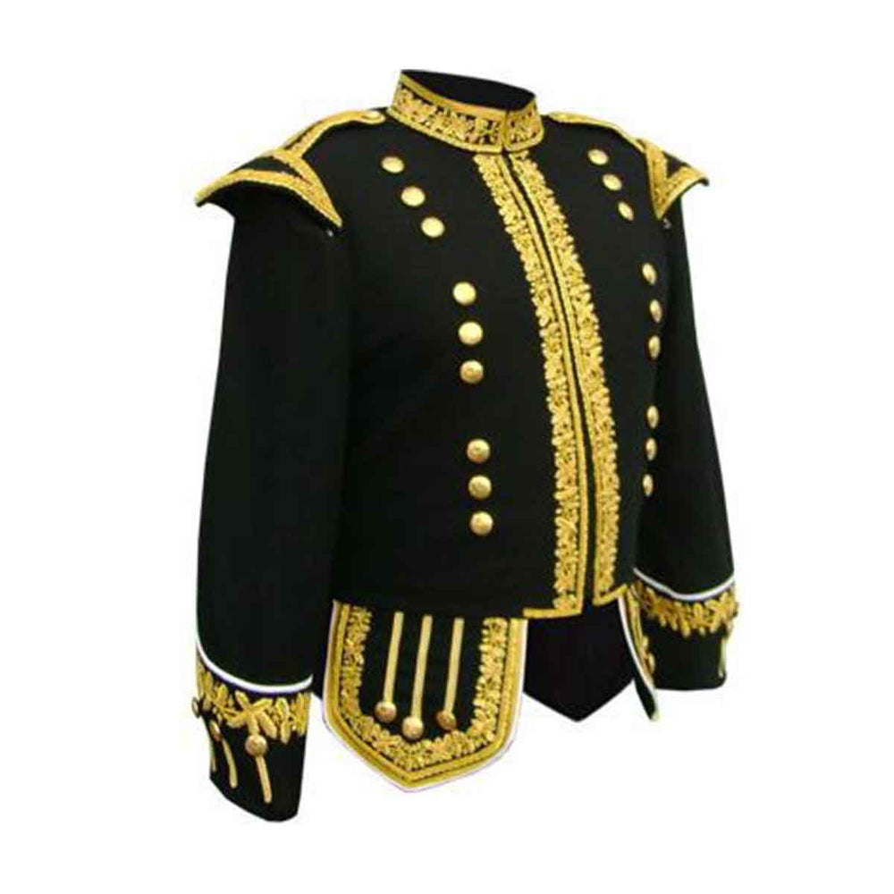 Machine Embroidered Piper or Drummer Doublet Gold Bullion