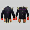 Black Military Doublet Blazer Wool Red Cuffs And Flaps Gold Braid