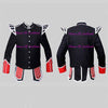 Black Military Doublet Blazer Wool Red Cuffs And Flaps Silver Braid