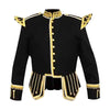 Black Doublet Fancy With Gold Braid And White Piping