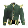 Forest Green Doublet Blazer Wool Gold Braid And White Piping