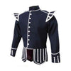 Navy Blue Doublet Blazer Wool White Piping