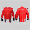 Red Military Doublet Blazer Wool Black Cuffs And Flaps Silver Braid