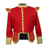 Red Doublet Blazer Wool Gold Braid White Piping Camel Color Collar And Cuffs - House Of Scotland