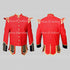 Red Military Doublet Blazer Wool Black Cuffs And Flaps Gold Braid - House Of Scotland
