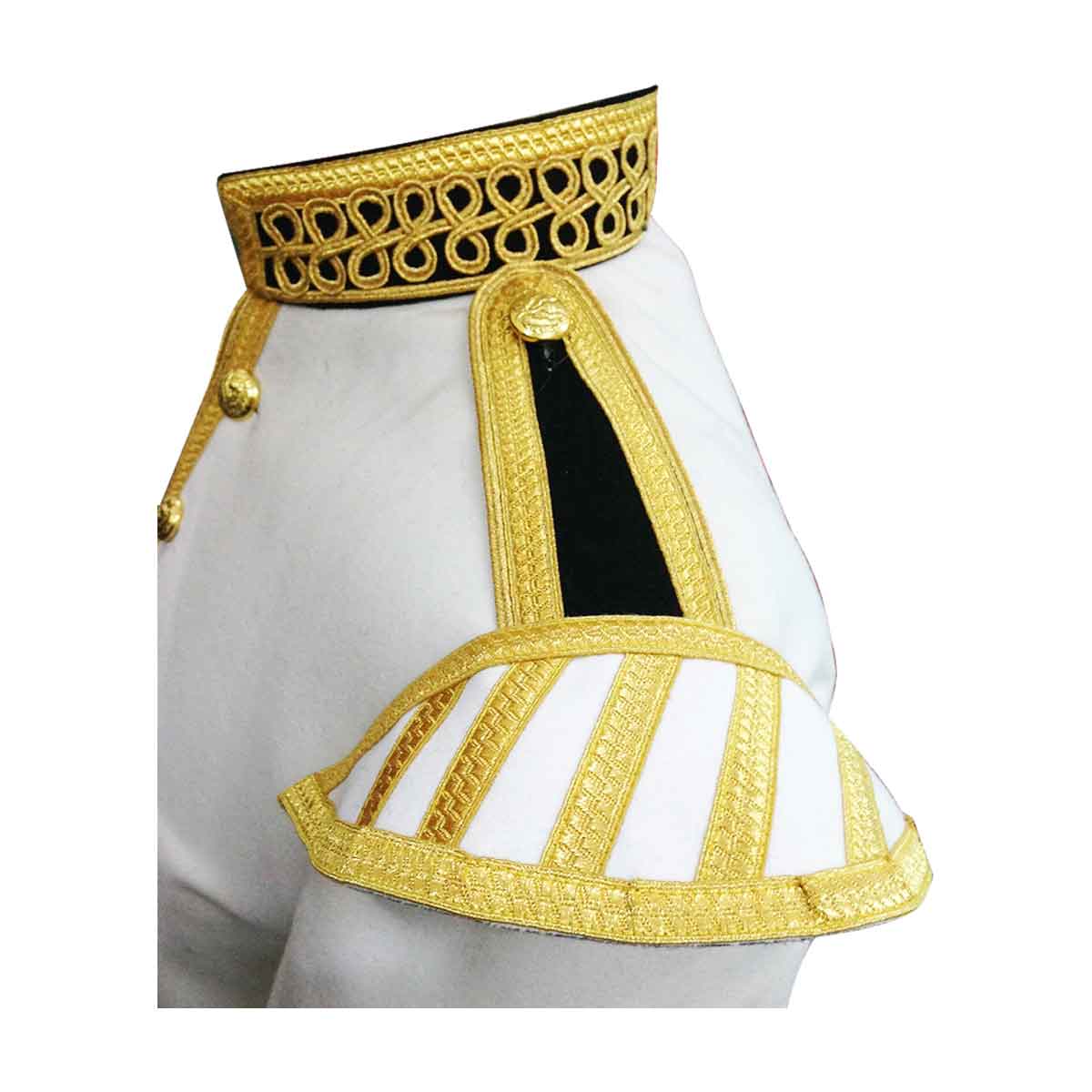 White Doublet Fancy With Gold Braid And Trim - House Of Scotland