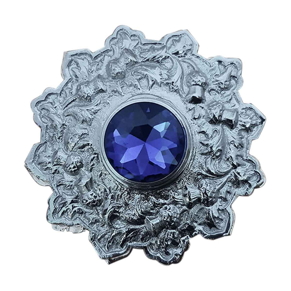 Plaid Brooch Blue Stone Star Style