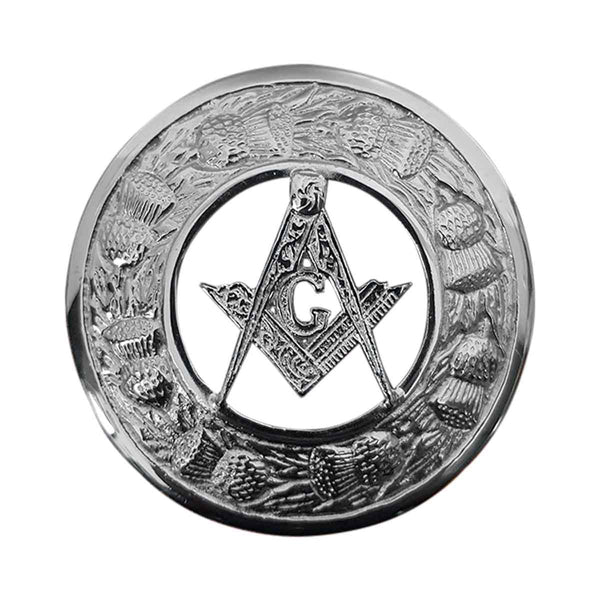 Plaid Brooch Masonic Badge Round Thistle flower - House Of Scotland