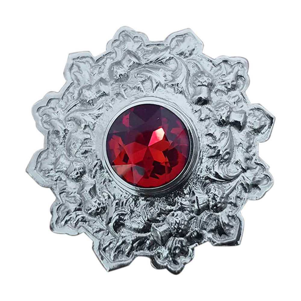 Plaid Brooch Red Stone Star Style