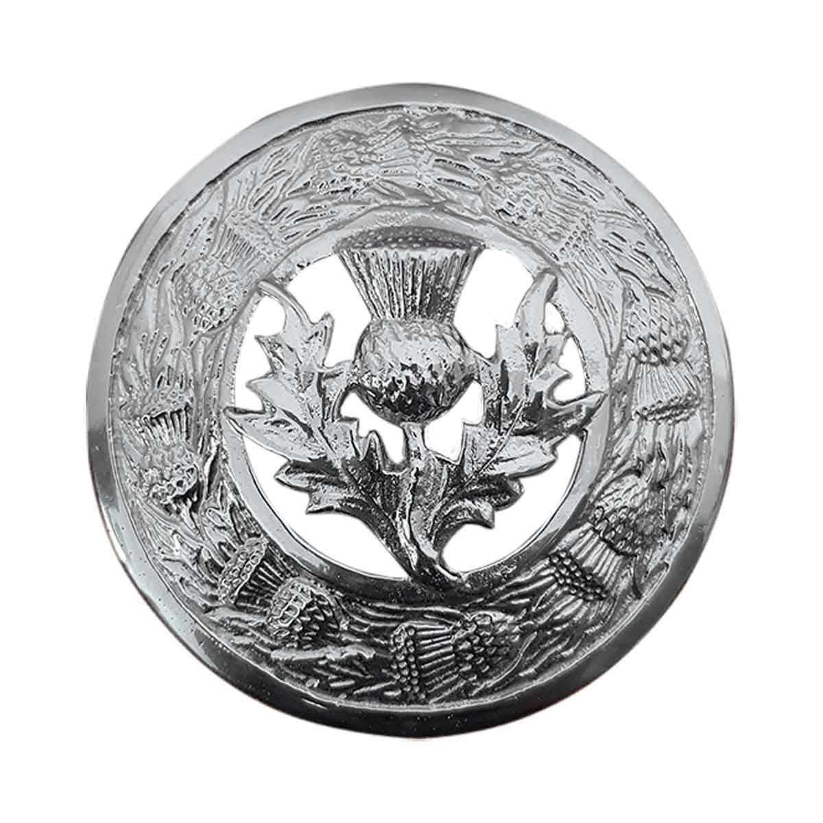 Plaid Brooch Scottish Thistle Flower - House Of Scotland