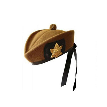 house-of-scotland-plain-glengarry-tan-color-with-badge