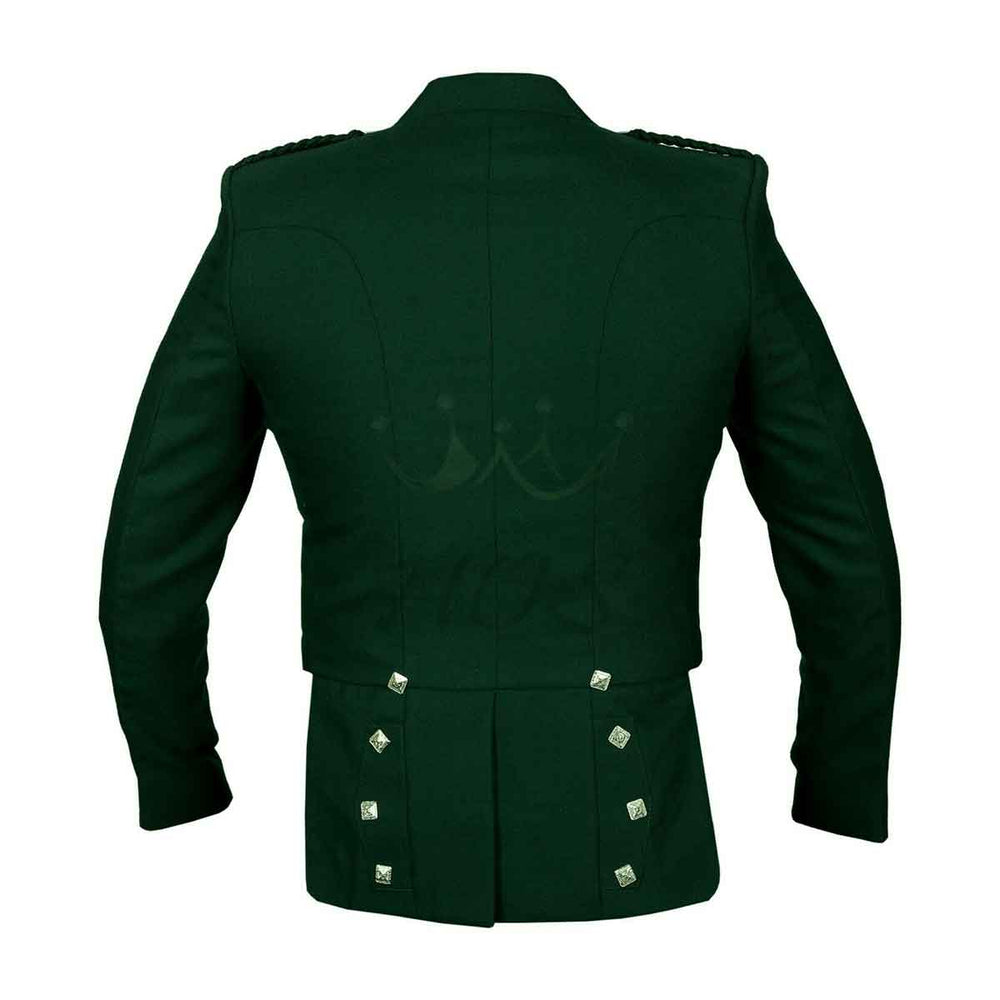 Prince Charlie Jacket With Vest Green Color - House Of Scotland