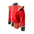 Red Doublet With Gold Braid White Piping Black Cuffs And Collar - House Of Scotland