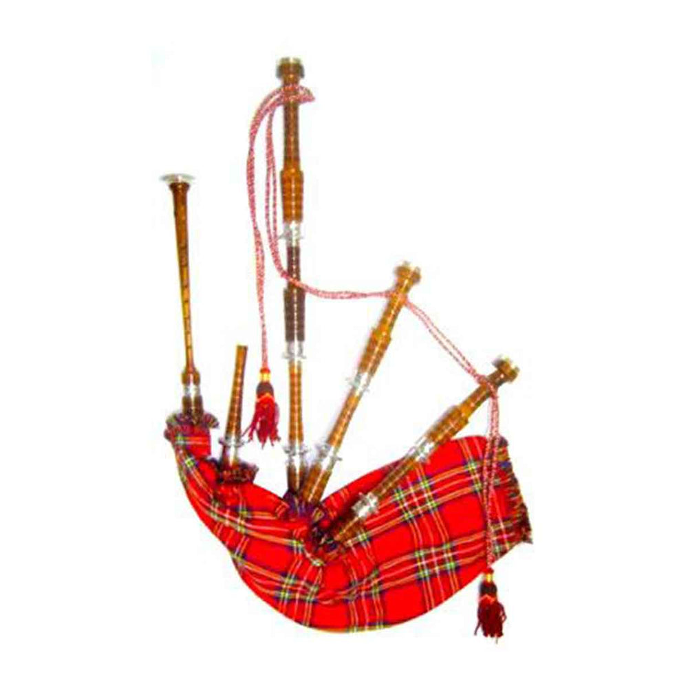 Rosewood Highland Bagpipe Natural Finish Fully Thistle Engraved